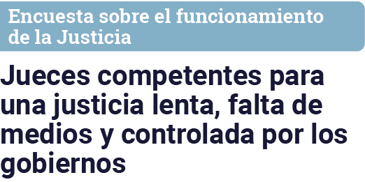 Encuesta sobre el funcionamiento de la Justicia Jueces competentes para una justicia lenta, falta de medios y control   
