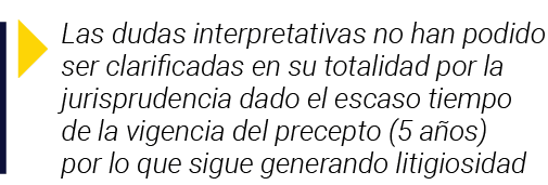  Las dudas interpretativas no han podido ser clarificadas en su totalidad por la jurisprudencia dado el escaso tiempo   