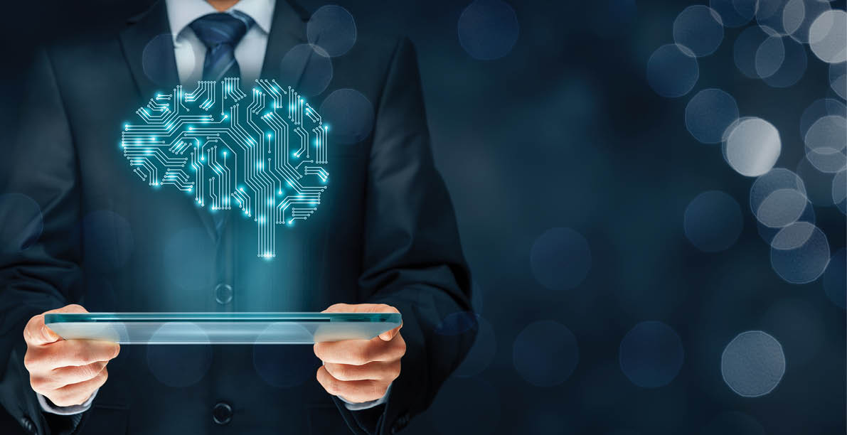 Artificial intelligence (AI), data mining, expert system software, genetic programming, machine deep learning, neural networks and another modern computer technologies concepts  Brain representing artificial intelligence with printed circuit board (PCB) design 