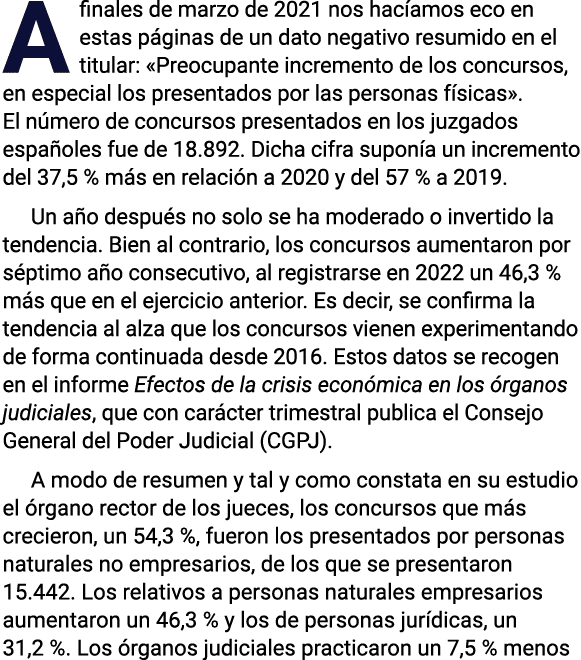 A finales de marzo de 2021 nos hacíamos eco en estas páginas de un dato negativo resumido en el titular:  Preocupante   