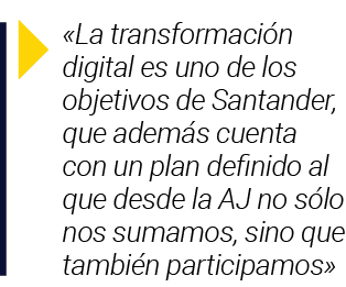   La transformación digital es uno de los objetivos de Santander, que además cuenta con un plan definido al que desde   