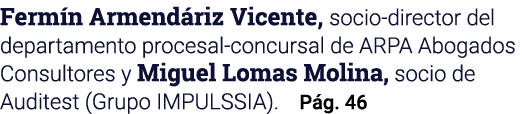 Fermín Armendáriz Vicente, socio-director del departamento procesal-concursal de ARPA Abogados Consultores y Miguel L   