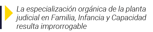  La especialización orgánica de la planta judicial en Familia, Infancia y Capacidad resulta improrrogable