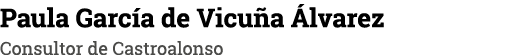 Paula García de Vicuña Álvarez Consultor de Castroalonso