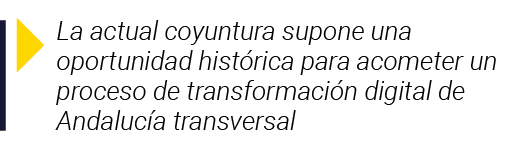  La actual coyuntura supone una oportunidad histórica para acometer un proceso de transformación digital de Andalucía   