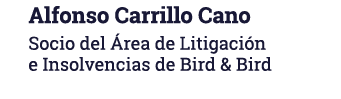 Alfonso Carrillo Cano Socio del Área de Litigación e Insolvencias de Bird & Bird