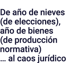 De año de nieves (de elecciones), año de bienes (de producción normativa)   al caos jurídico