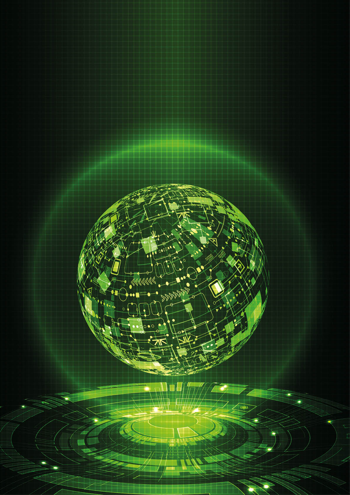 Abstract green digital communication technology background  Vector illustration