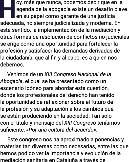 Hoy, más que nunca, podemos decir que en la agenda de la abogacía existe un desafío clave en su papel como garante de   