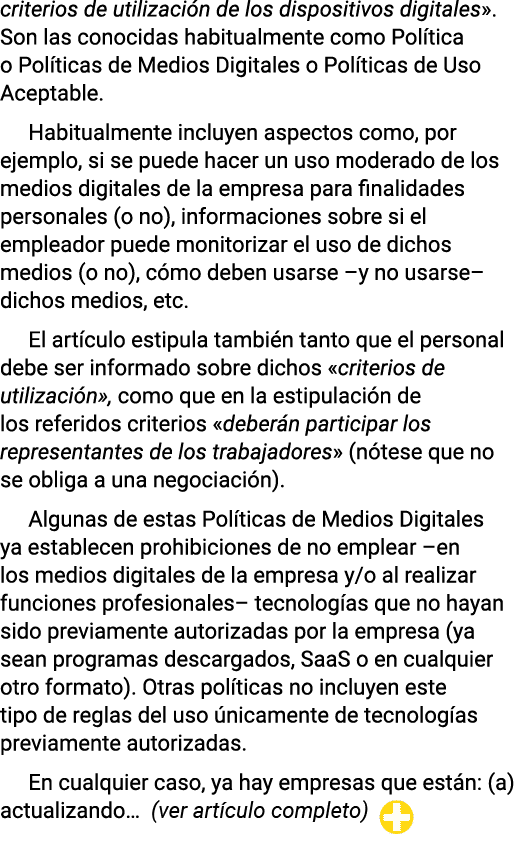 criterios de utilización de los dispositivos digitales   Son las conocidas habitualmente como Política o Políticas de   