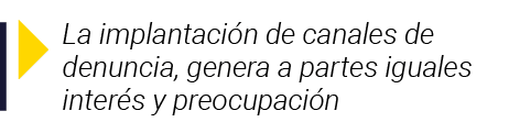  La implantación de canales de denuncia, genera a partes iguales interés y preocupación