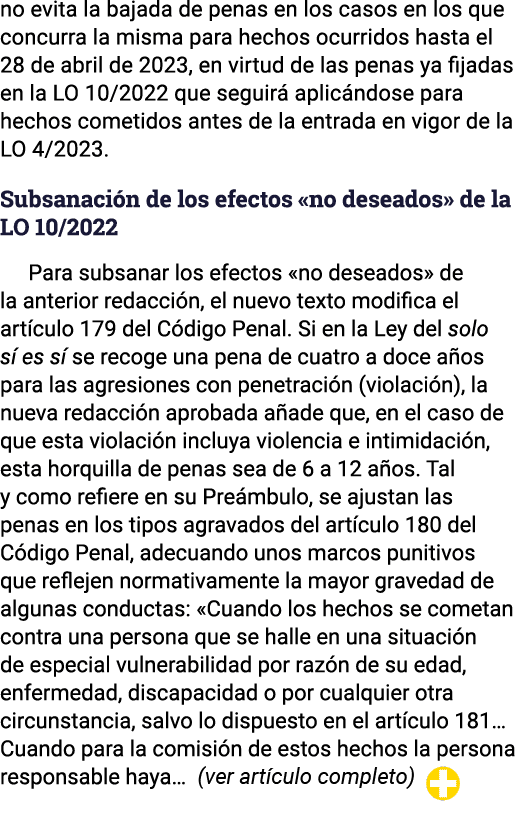 no evita la bajada de penas en los casos en los que concurra la misma para hechos ocurridos hasta el 28 de abril de 2   