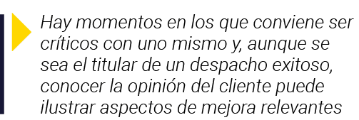  Hay momentos en los que conviene ser críticos con uno mismo y, aunque se sea el titular de un despacho exitoso, cono   