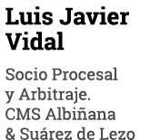 Luis Javier Vidal Socio Procesal y Arbitraje  CMS Albiñana & Suárez de Lezo