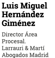 Luis Miguel Hernández Giménez Director Área Procesal  Larrauri & Martí Abogados Madrid