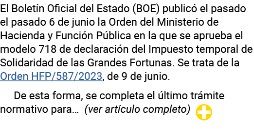 El Boletín Oficial del Estado (BOE) publicó el pasado el pasado 6 de junio la Orden del Ministerio de Hacienda y Func   