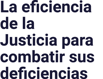 La eficiencia de la Justicia para combatir sus deficiencias