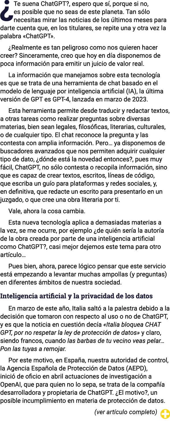  Te suena ChatGPT , espero que sí, porque si no, es posible que no seas de este planeta  Tan sólo necesitas mirar las   