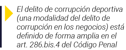  El delito de corrupción deportiva (una modalidad del delito de corrupción en los negocios) está definido de forma am   
