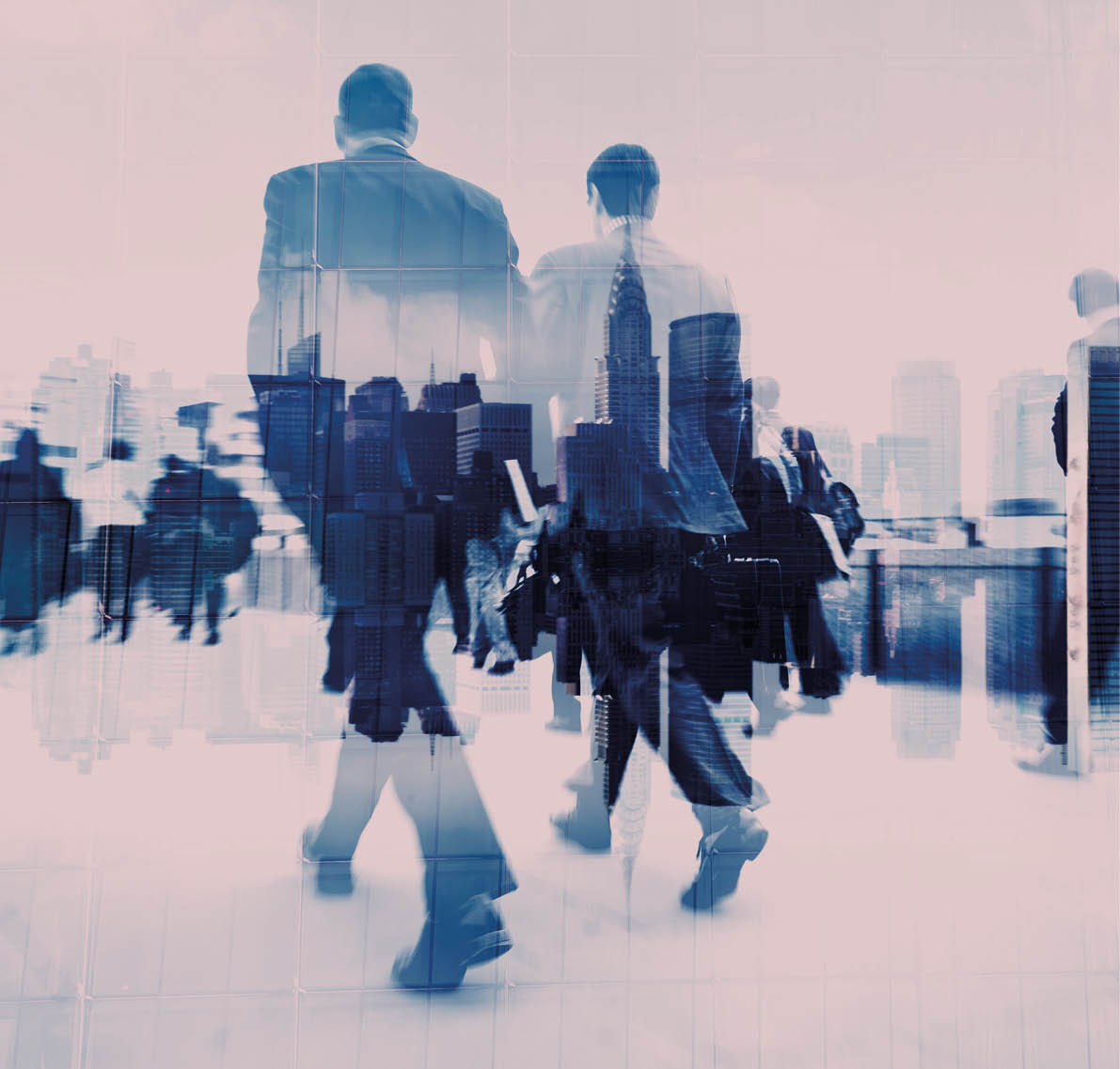 Abstract Image of Business People Walking on the Street