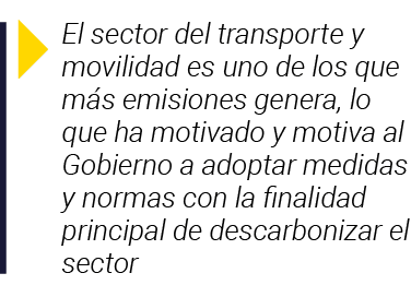  El sector del transporte y movilidad es uno de los que más emisiones genera, lo que ha motivado y motiva al Gobierno   