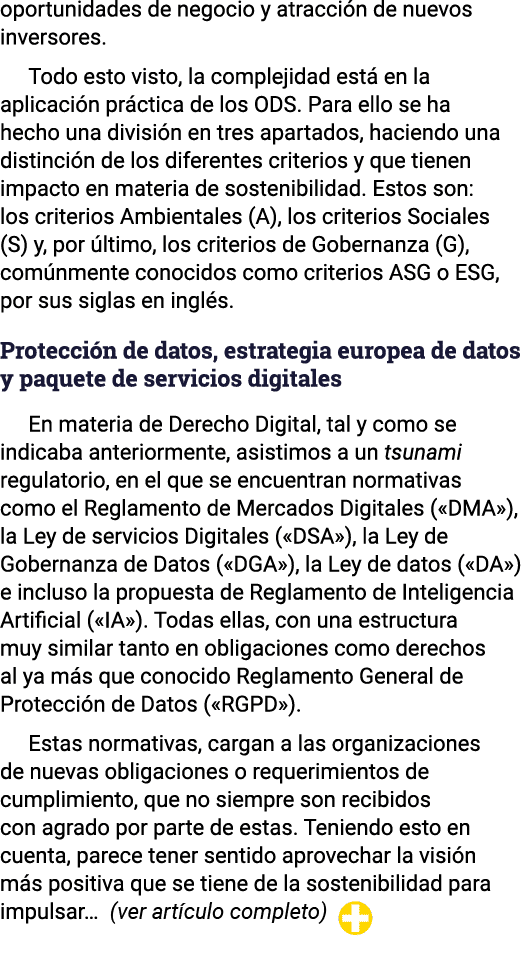 oportunidades de negocio y atracción de nuevos inversores  Todo esto visto, la complejidad está en la aplicación prác   