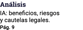 Análisis IA: beneficios, riesgos y cautelas legales  Pág  9