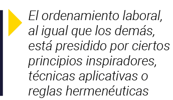  El ordenamiento laboral, al igual que los demás, está presidido por ciertos principios inspiradores, técnicas aplica   