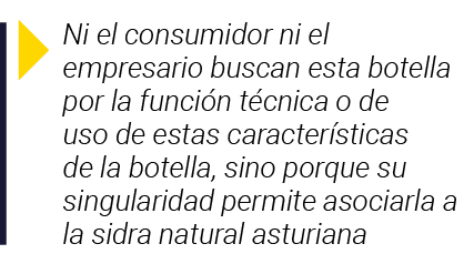  Ni el consumidor ni el empresario buscan esta botella por la función técnica o de uso de estas características de la   
