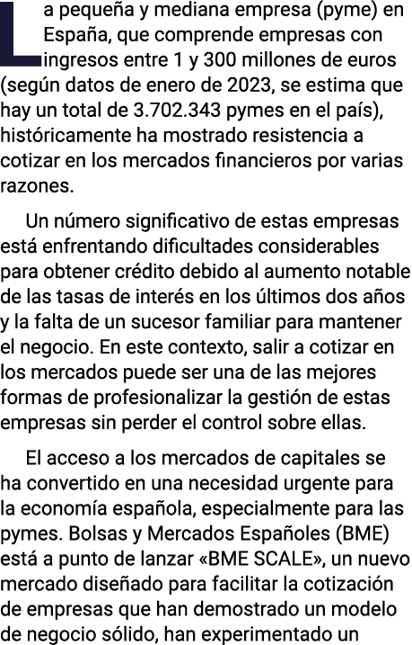 La pequeña y mediana empresa (pyme) en España, que comprende empresas con ingresos entre 1 y 300 millones de euros (s   