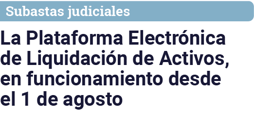 Subastas judiciales La Plataforma Electrónica de Liquidación de Activos, en funcionamiento desde el 1 de agosto