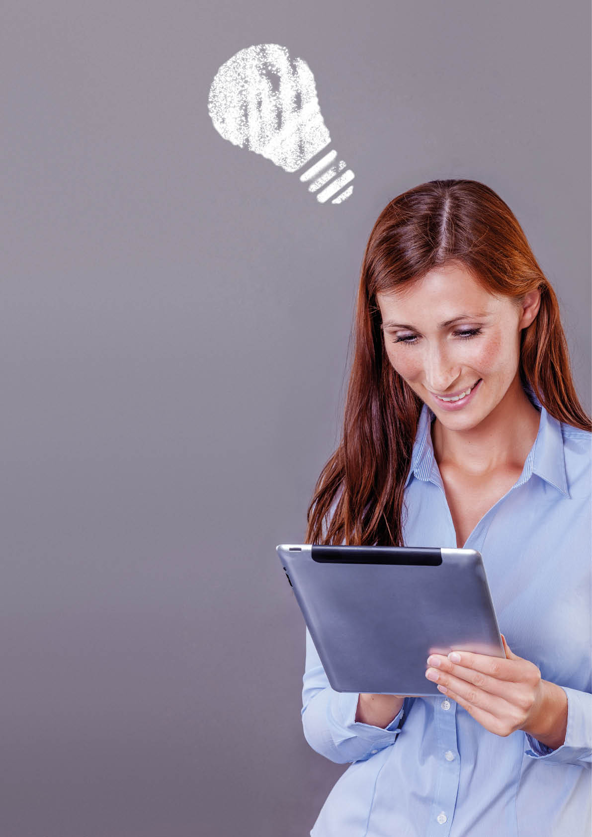 business solution female online with tablet