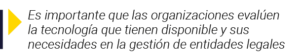  Es importante que las organizaciones evalúen la tecnología que tienen disponible y sus necesidades en la gestión de    