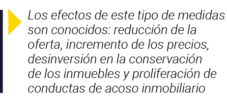  Los efectos de este tipo de medidas son conocidos: reducción de la oferta, incremento de los precios, desinversión e   