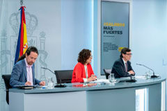 Aprobado el Proyecto de Ley de Protección integral a la infancia y a la adolescencia Pablo Iglesias, Mª Jesús Montero y Salvador Illa