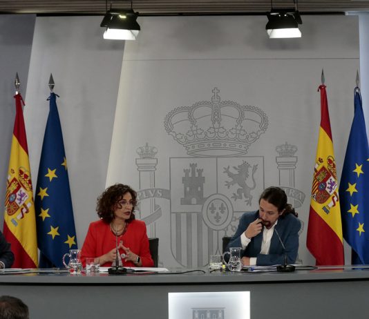 El Plan de choque para aliviar la carga de litigios afectará a 315 juzgados Rueda de prensa posterior al Consejo de Ministros. Comparecen la ministra de Hacienda y portavoz del Gobierno, María Jesús Montero; el vicepresidente y ministro de Derechos Sociales y Agenda 2030, Pablo Iglesias; el ministro de Justicia, Juan Carlos Campo, y el ministro de Transportes, Movilidad y Agenda Urbana, José Luis Ábalos
