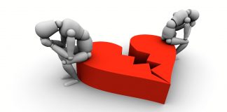 Cómo es el proceso de divorcio Muñequitos sobre un corazón roto