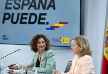 El Gobierno eleva el techo de gasto un 53% y suspende las reglas fiscales para este año y el próximo Mª Jesús Montero y Nadia Calviño