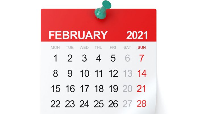 Calendario febrero 2021
