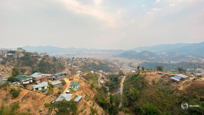 Una vista general muestra la ciudad de Champhai en el estado nororiental de Mizoram, en la India Frontera con Myanmar el 9 de marzo de 2021. REUTERS/Devjyot Ghoshal