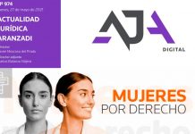 Las juristas asumen todo el protagonismo en la edición de mayo de Actualidad Jurídica Aranzadi AJA 974