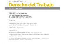 Nueva edición de la Revista Española de Derecho de Trabajo (Thomson Reuters) Revista Española de Derecho del Trabajo
