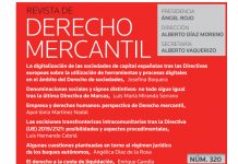 ¿Conoces el nuevo número de la Revista de Derecho Mercantil?