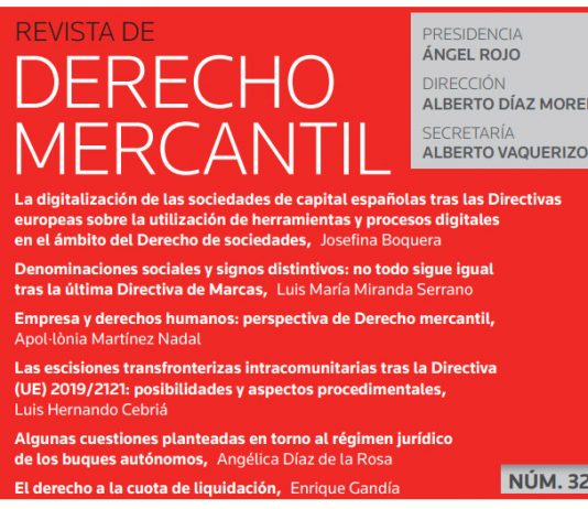 ¿Conoces el nuevo número de la Revista de Derecho Mercantil?