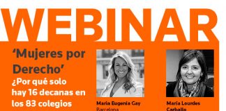 28 de septiembre: Webinar ‘Mujeres por Derecho’: ¿Por qué solo hay 16 decanas en los 83 colegios?