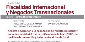 Ya se ha lanzado la Revista de Fiscalidad Internacional y Negocios Transnacionales (núm. 18 3/2021)