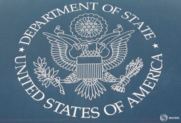 El sello del Departamento de Estado de los Estados Unidos se muestra en Washington, EE. UU., 26 de enero de 2017. REUTERS/Joshua Roberts