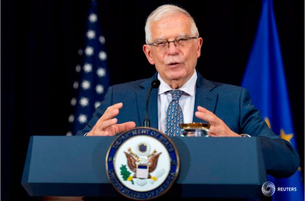 El Alto Representante de la Unión Europea para Asuntos Exteriores y Política de Seguridad, Josep Borrell, habla durante una conferencia de prensa en Washington, Estados Unidos, el 7 de febrero de 2022. Andrew Harnik/Pool vía REUTERS