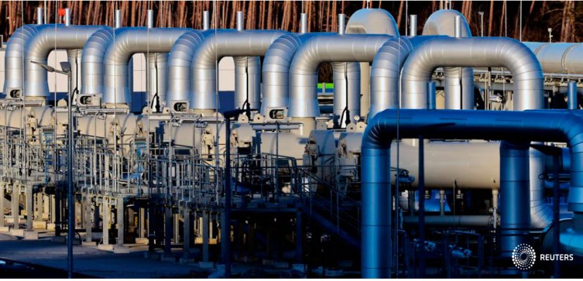 Las tuberías en las instalaciones de aterrizaje del gasoducto 'Nord Stream 2' se muestran en Lubmin, Alemania, el 7 de marzo de 2022. REUTERS/Hannibal Hanschke