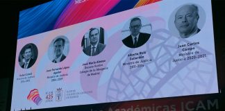 Cuatro exministros de Justicia en la clausura del 425 aniversario del Colegio de la Abogacía de Madrid